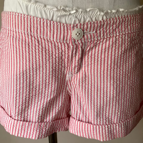 Stripe Short Pants /Pink×White
