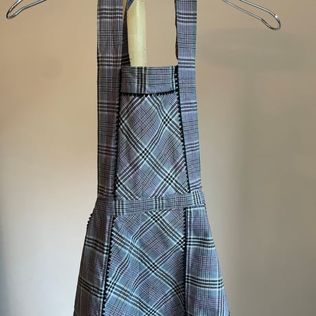 Vintage apron / gray × purple