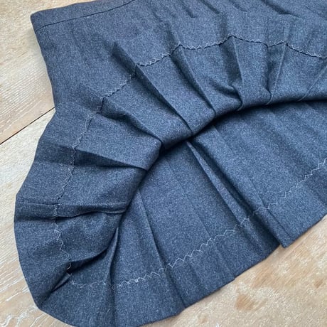 Wool Pleated Skirt / Gray