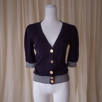 Puff sleeves cardigan /dark blue