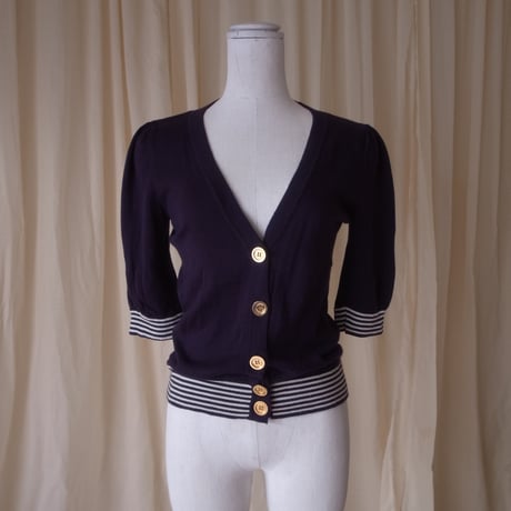 Puff sleeves cardigan /dark blue