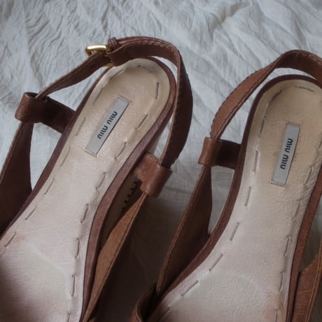 Sandals(MIU MIU) /dark brown ×light beige