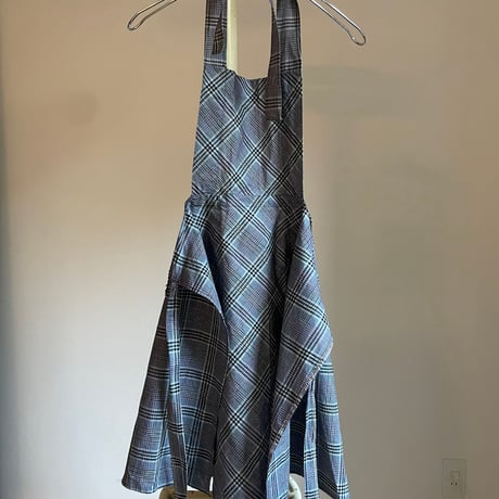 Vintage apron / gray × purple