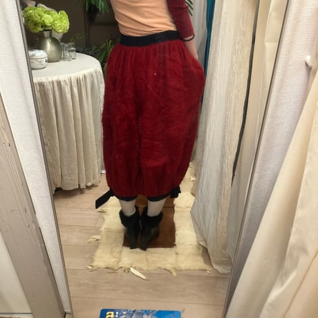 Vintage Wool Pumpkin Pants / Red×Black