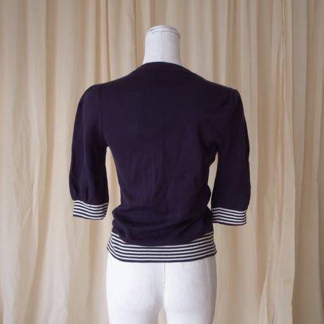 Puff sleeves cardigan /dark blue