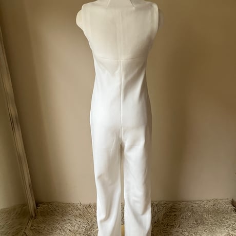 Front Zip Romper / White