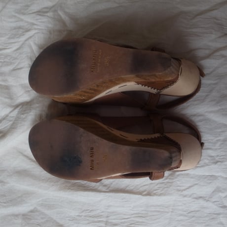 Sandals(MIU MIU) /dark brown ×light beige
