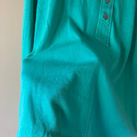 70s Vintage Shirt / Turquoise Green