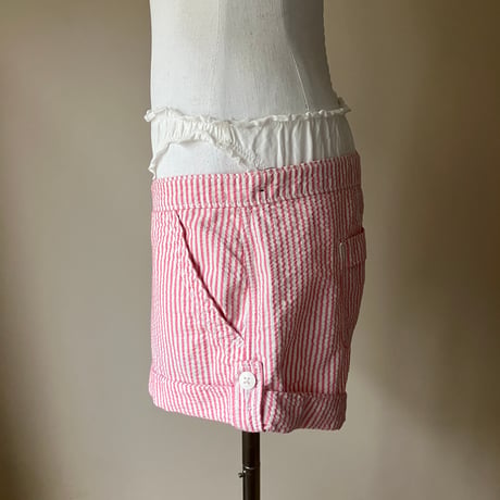 Stripe Short Pants /Pink×White