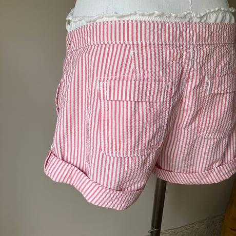 Stripe Short Pants /Pink×White