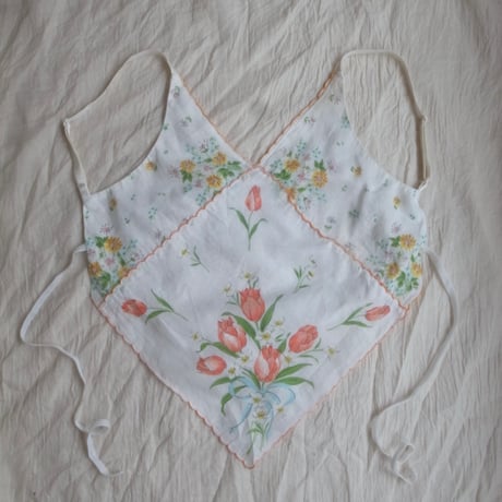 Vintage camisole /white×multi color