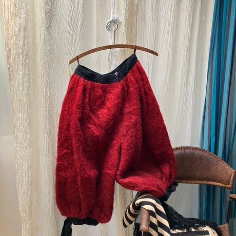 Vintage Wool Pumpkin Pants / Red×Black