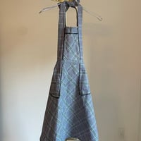 Vintage apron / gray × purple