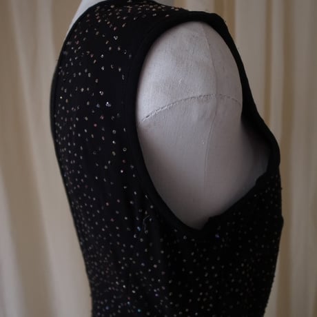 Vintage fur dress /black