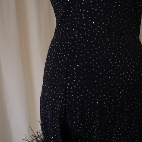 Vintage fur dress /black
