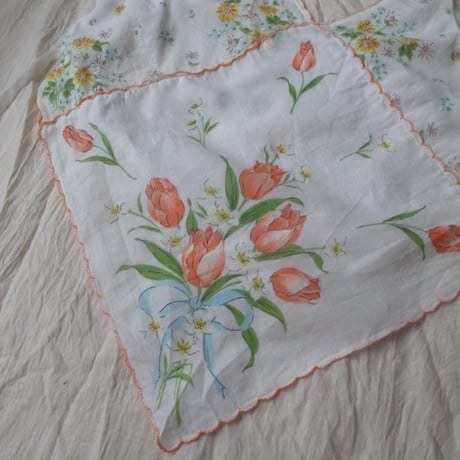 Vintage camisole /white×multi color