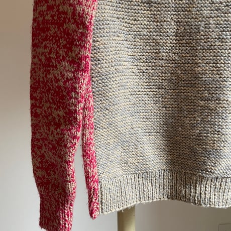 Vintage two tone knit/pink × gray