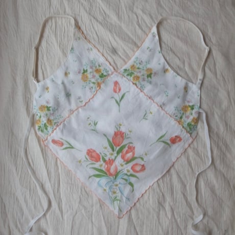 Vintage camisole /white×multi color