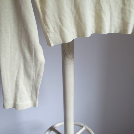 Ribbon high neck knit top / Yellow