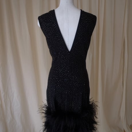 Vintage fur dress /black