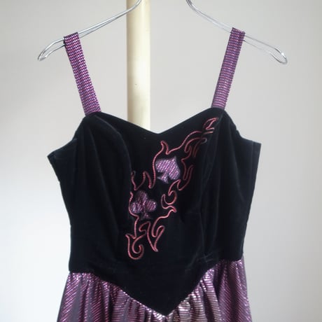 Lame dress / Black × Pink