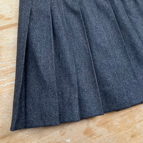 Wool Pleated Skirt / Gray
