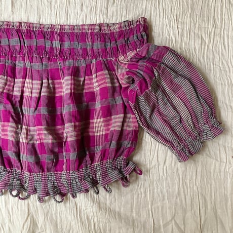 Off shoulder short tops /purple pink