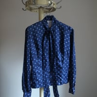 Vintage dot blouse / blue