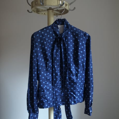 Vintage dot blouse / blue