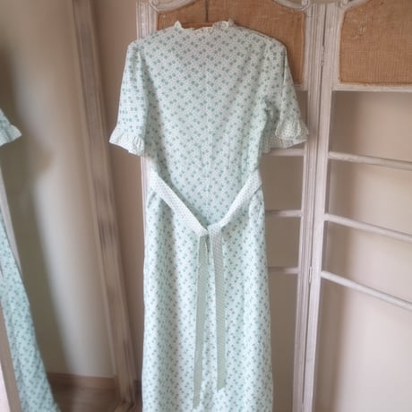 Flower Print Dress / Mint Green