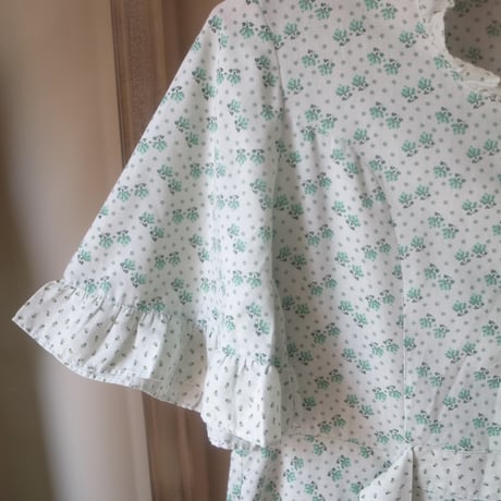 Flower Print Dress / Mint Green