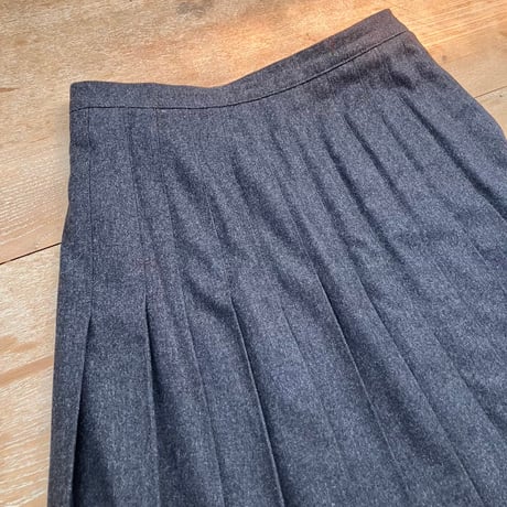 Wool Pleated Skirt / Gray