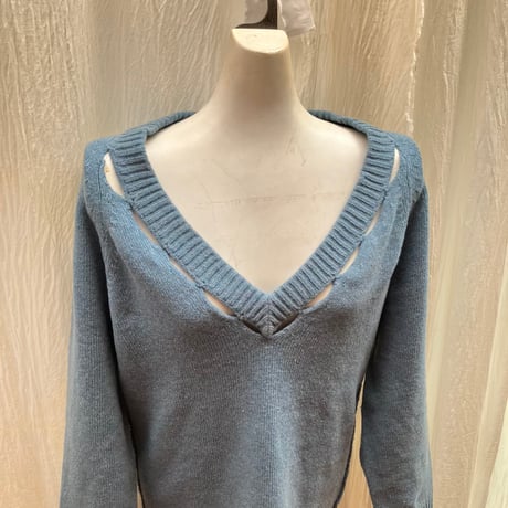 Cut-Out Detail V-Neck Knit Sweater by See By Chloé