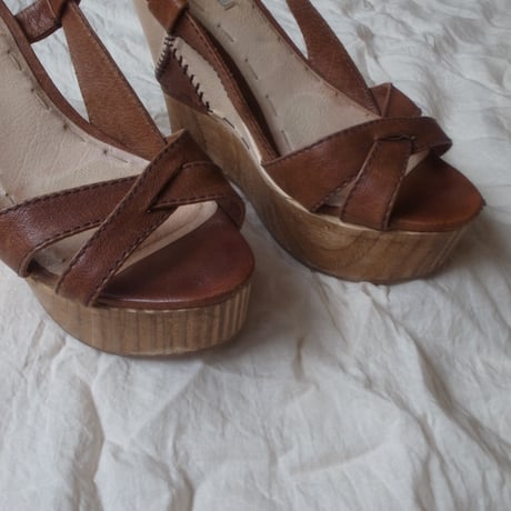 Sandals(MIU MIU) /dark brown ×light beige