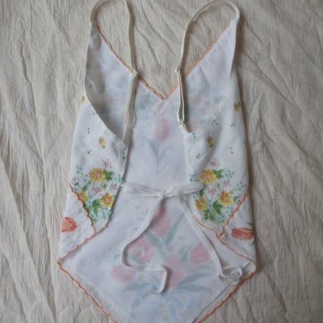 Vintage camisole /white×multi color