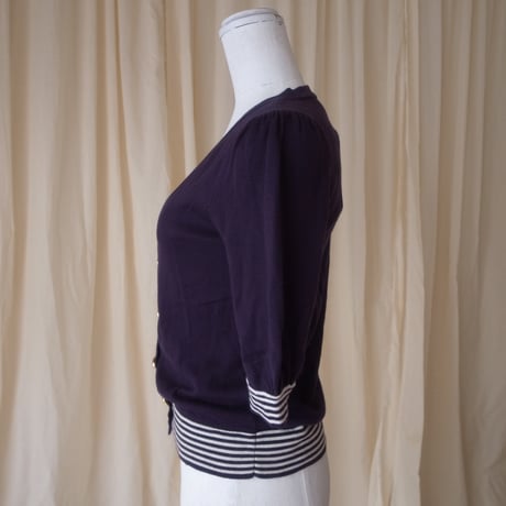 Puff sleeves cardigan /dark blue