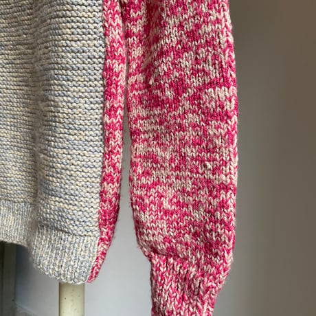 Vintage two tone knit/pink × gray