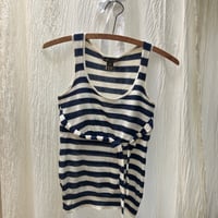 LOUIS VUITTON Border Knit / Dark Blue×White