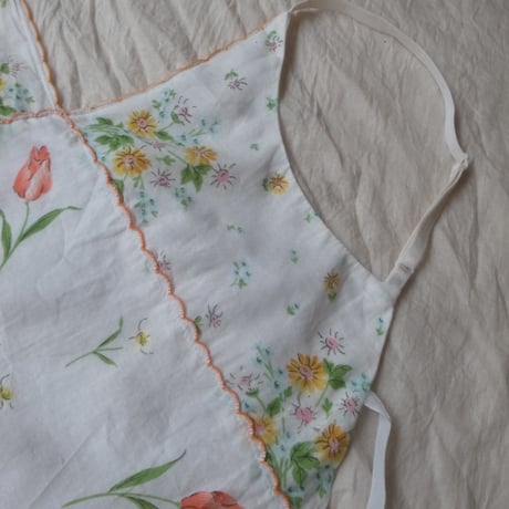Vintage camisole /white×multi color