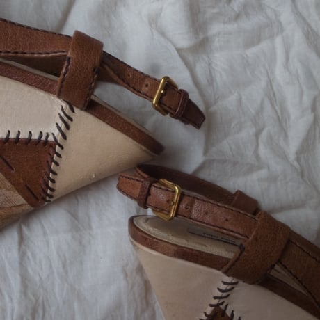 Sandals(MIU MIU) /dark brown ×light beige