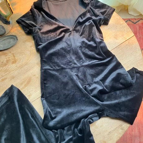 Velvet Romper / Black