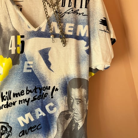 90s Italian Vintage Graphic T-Shirt / White×Multi
