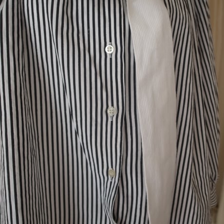 Ribbon stripe shirt /Black