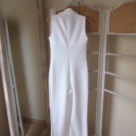 Front Zip Romper / White