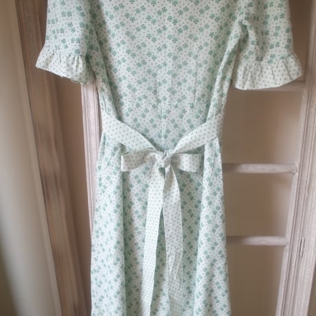 Flower Print Dress / Mint Green