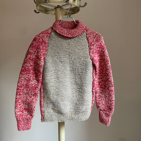 Vintage two tone knit/pink × gray