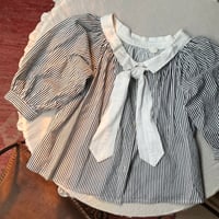 Ribbon stripe shirt /Black