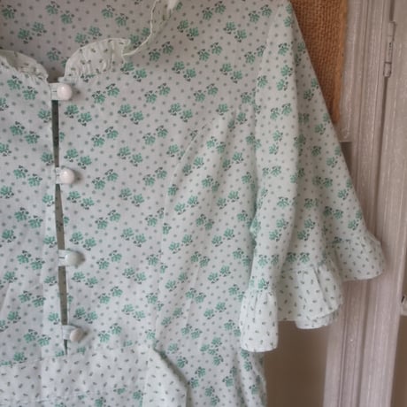 Flower Print Dress / Mint Green