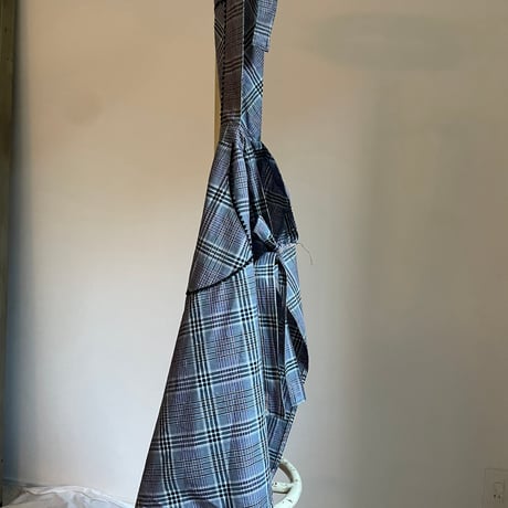 Vintage apron / gray × purple