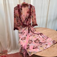 VIntage Floral Print Gown / Pink×Blown